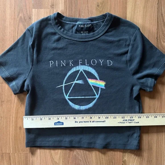 🌈 Pink Floyd cropped micro tee T-Shirt size small 🌈 - Picture 5 of 6